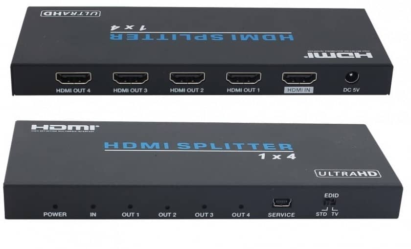 מפצל מוגבר HDMI ל-4 יציאות תומך 4K@60HZ HDCP2.2 - Be Wire