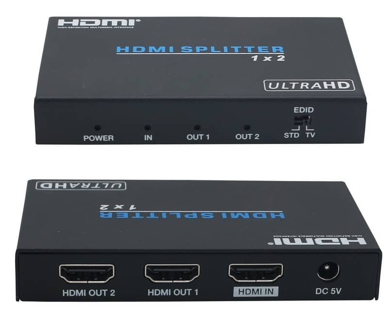 מפצל מוגבר HDMI ל-2 יציאות תומך 4K@60HZ HDCP2.2 - Be Wire